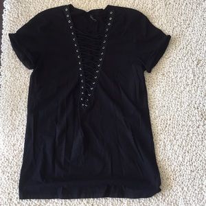 Black lace up shirt from LF’s Emma and Sam